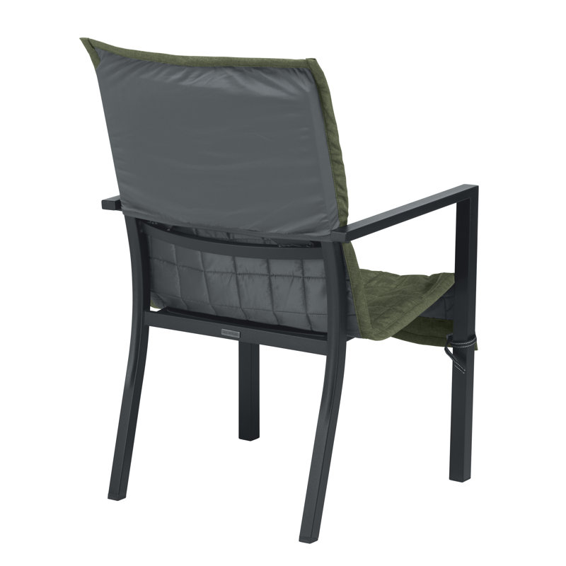 Ayvion Polyester Box Cushion Dining Chair Slipcover, Heather Fern