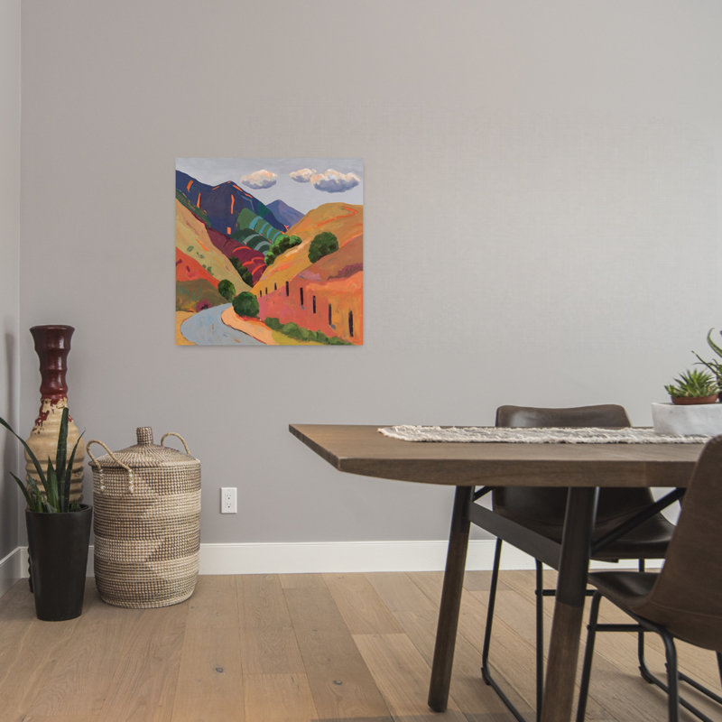Vallée de Wanaka, paysage abstrait contemporain, art naturel, H 24 po x l 24 po