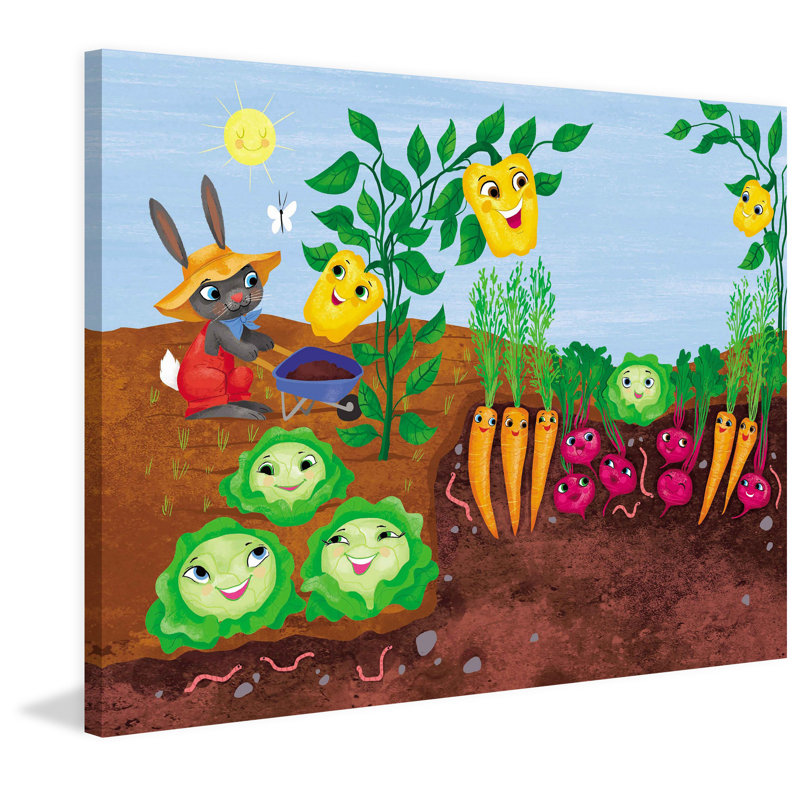 «Happy Garden», reproduction sur toile tendue, H 30 po x l 39 po