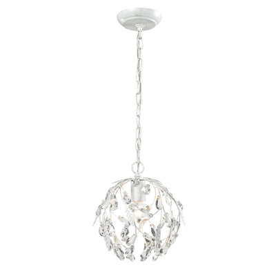 Mini-luminaire suspendu 1 lumière de 10 po Circeo - Blanc antique