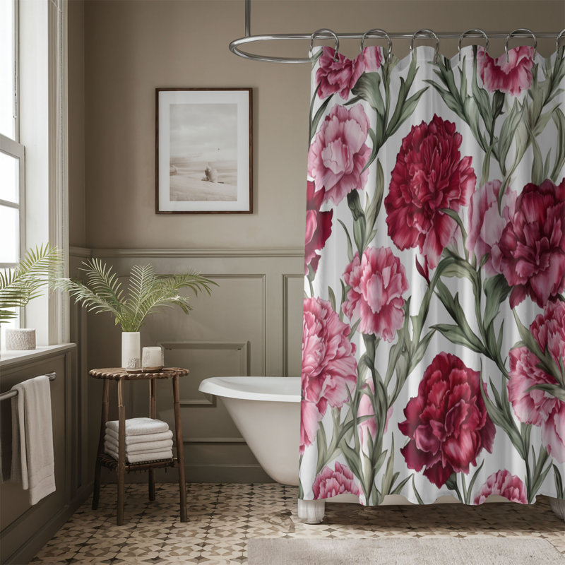 Rideau de douche standard 1 pièce Flora, H 74 po x l 71 po