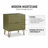 20 Fluted 2-Drawer Nightstand | Olive Green & Gold Accent | Gift Idea-355293161-355293140