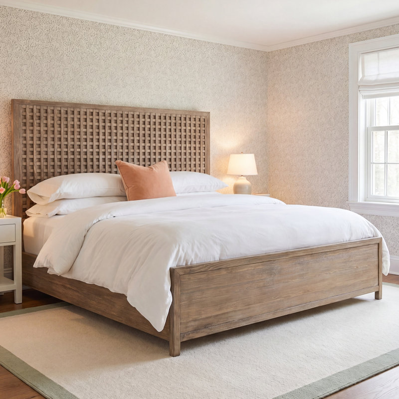 Dwell Hand Finished  Panel Bed, Brown, Queen