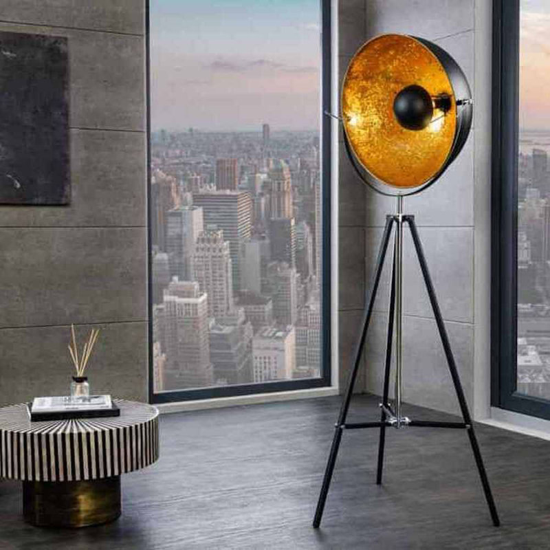Fiedler 168cm Tripod Floor Lamp, Black/Gold
