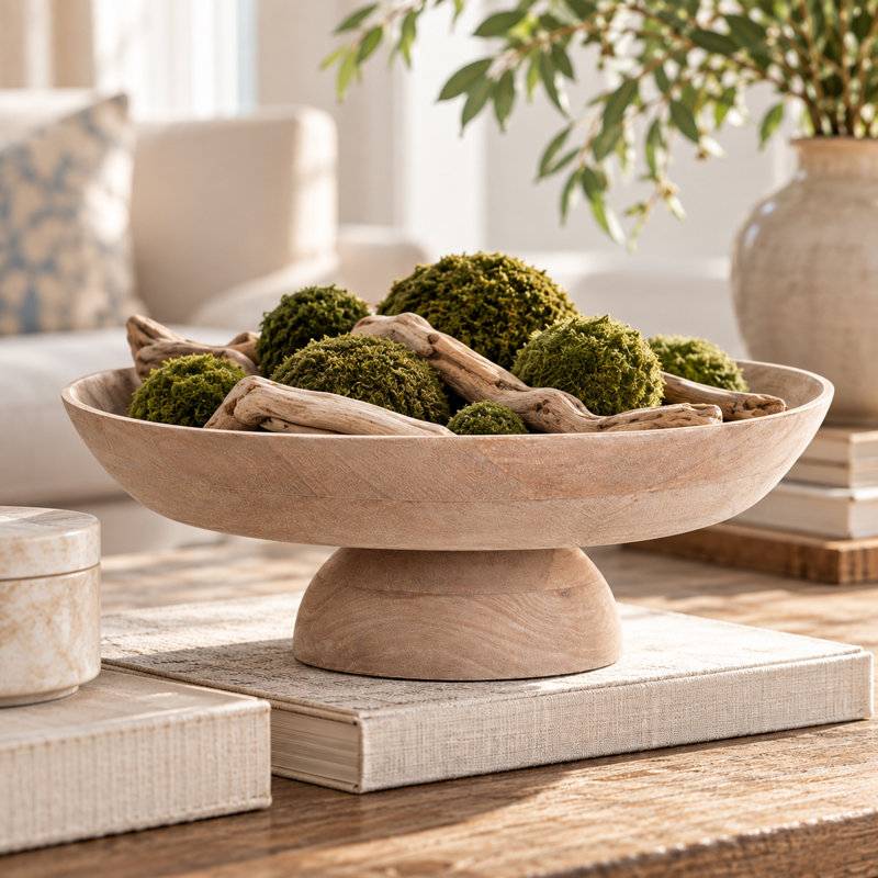 Wood Serving Bowl, Dark Brown