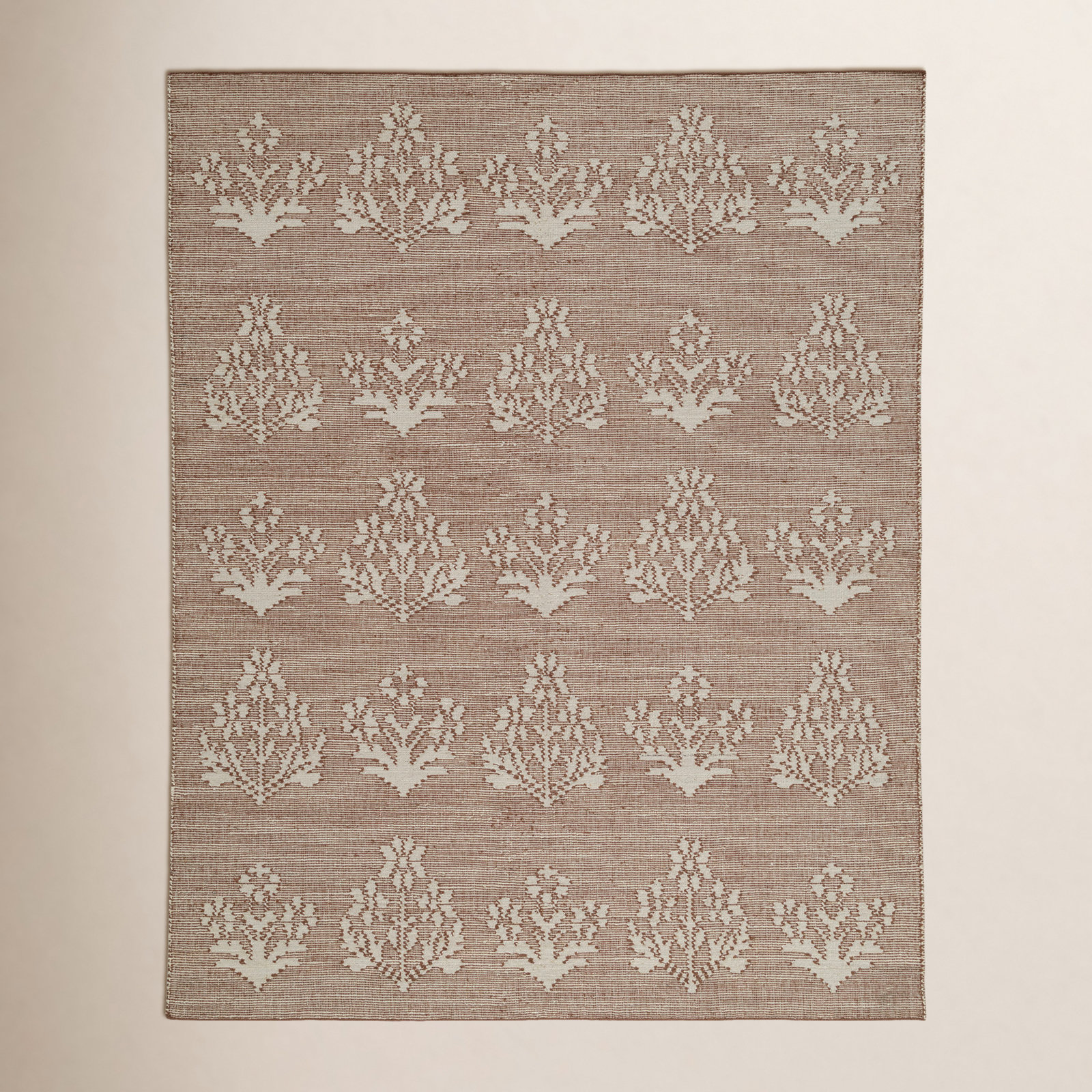 Heidi Botanical Flatweave Jute Rug, Clay, 7'9x9'9