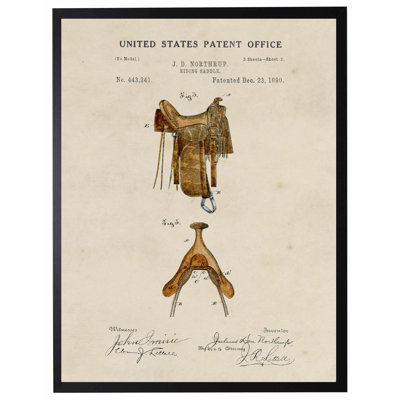 Saddle Patent 2 in Black Frame