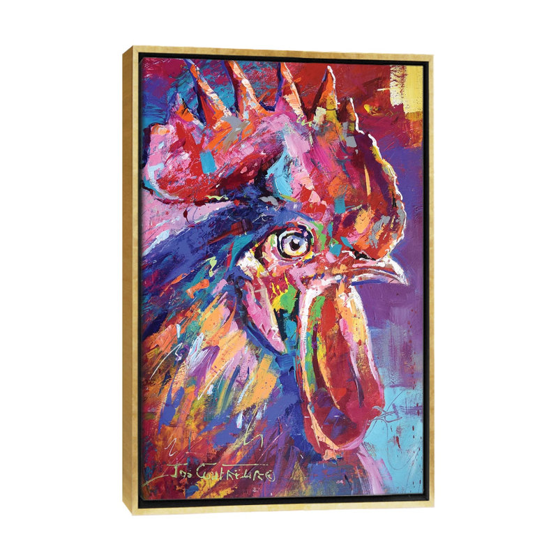 Impression, H 26 po x l 18 po x 1,5 po, Toile avec cadre or, Aucun mat