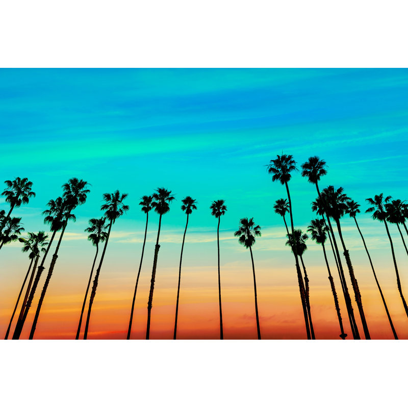 Murale palmier socal coucher de soleil Makoti, L 108 po x l 144 po