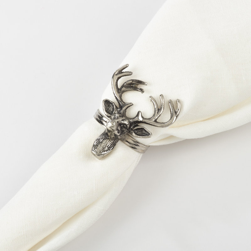 Rond de serviette renne, Argent