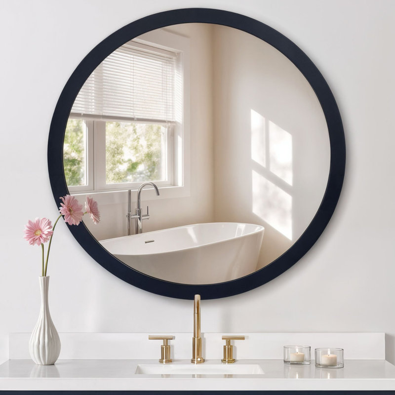 Miroir ARIEL, L 36 po x P 0,8 po x H 36 po, Bleu minuit