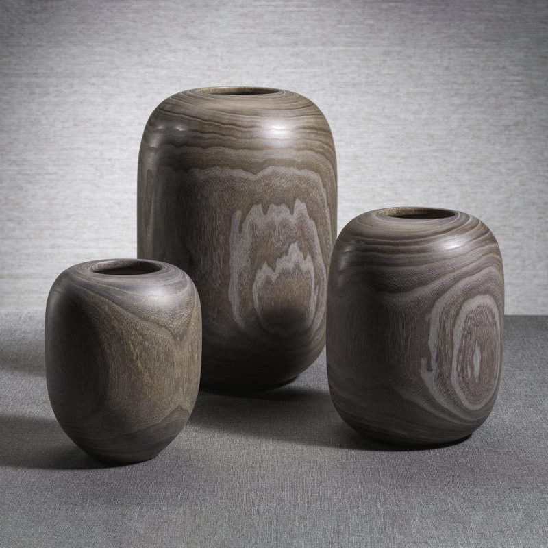 Vase en bois Sylva, H 15,75 po x l 11 po x P 11 po