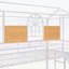 Lit simple superposé en métal avec glissade, escalier de rangement et maisonnette pour chambre d'enfant-133491211
