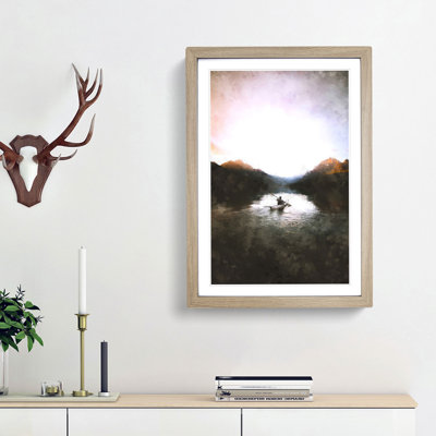 Kayaking Through the Mountains - Framed Print