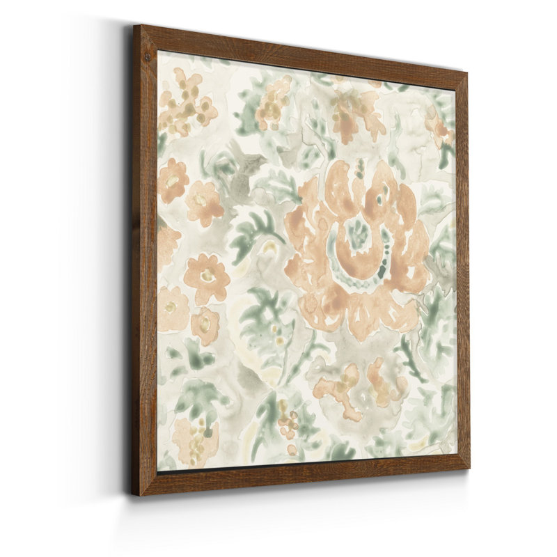Tuile de jardin terre cuite, H 27,5 po x l 27,5 po x P 1,5 po, Toile avec cadre érable