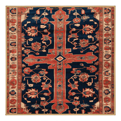 Machine Washable Persian Brown Area Rug