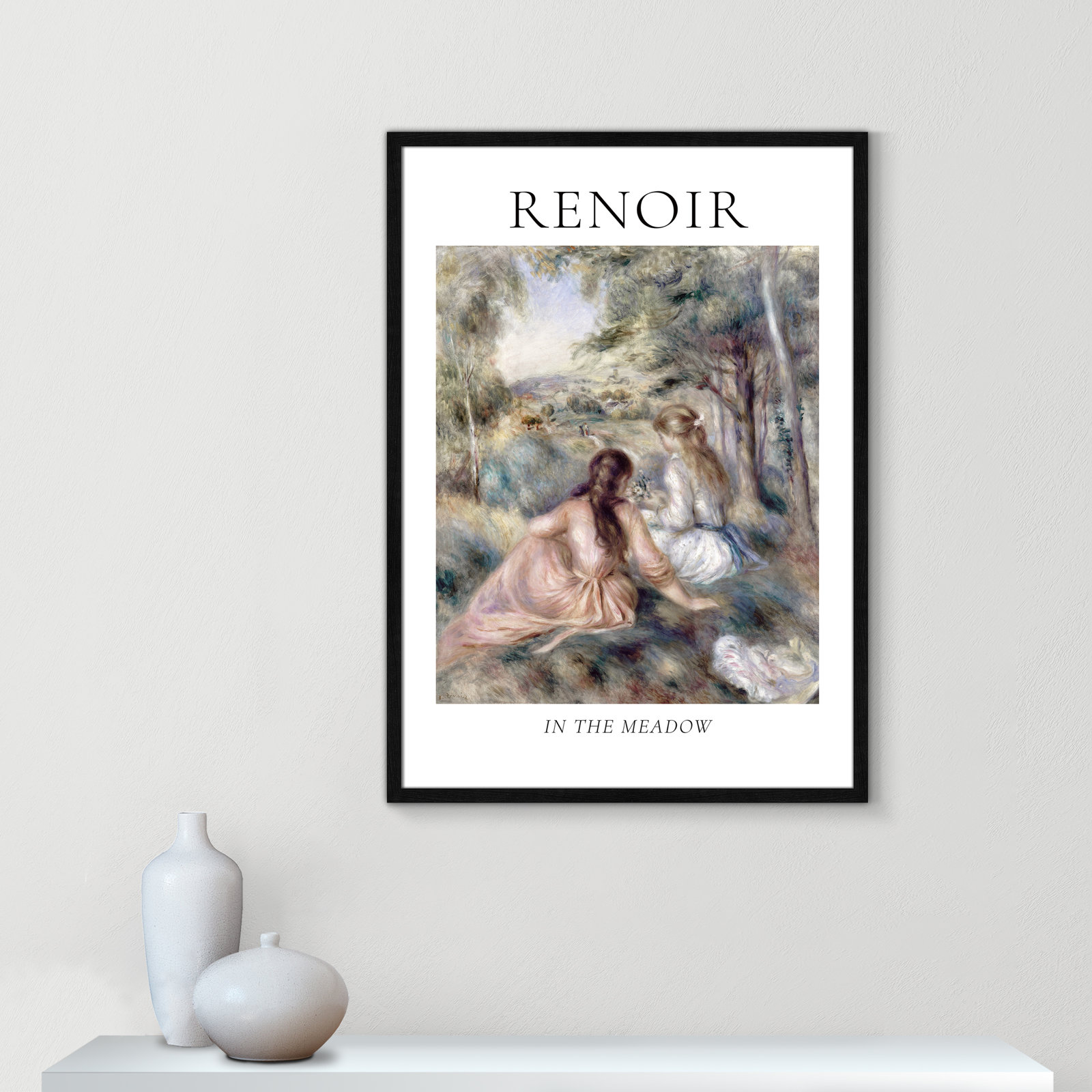 Old Masters Collection "In the Meadow" Print, No, Black Single Picture Frame, 35.5" H x 25.5" W x 0.75" D