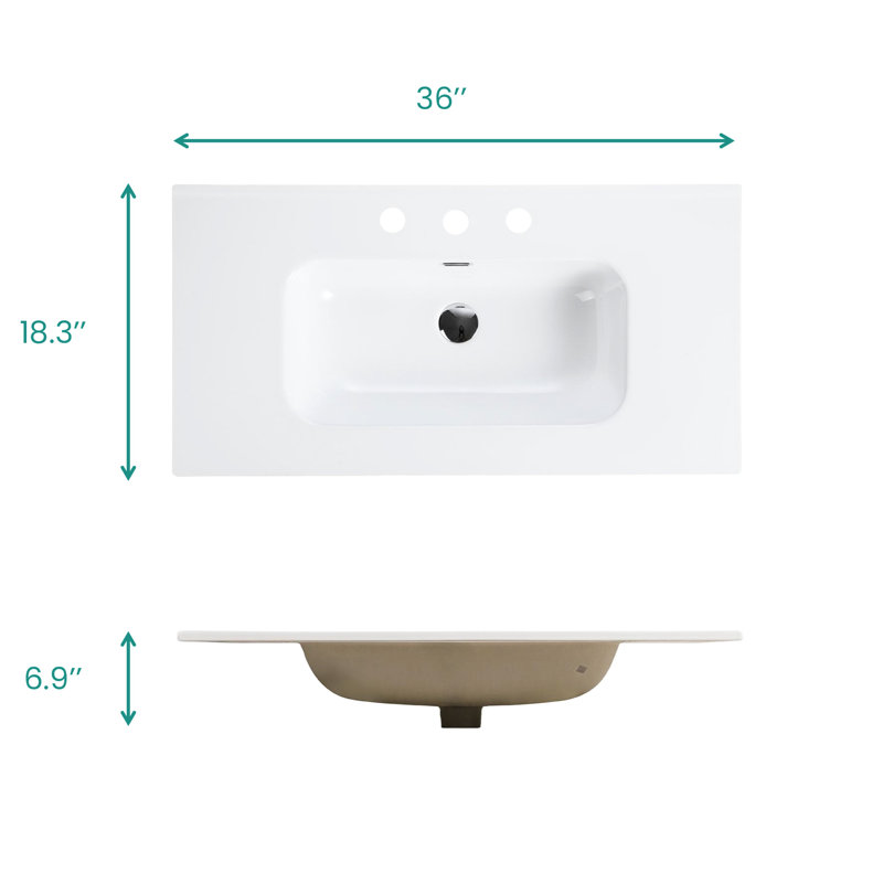 Lavabo en céramique brillante, surface lisse, blanc facile à nettoyer et élégant