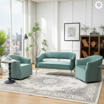 Fumiyo 3 - Piece Velvet Living Room Set by Mercer41