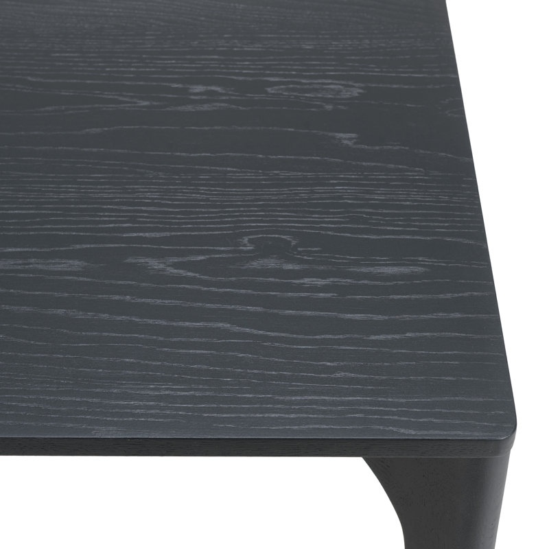 MAXENCE Oak Solid Wood Base Dining Table, Black