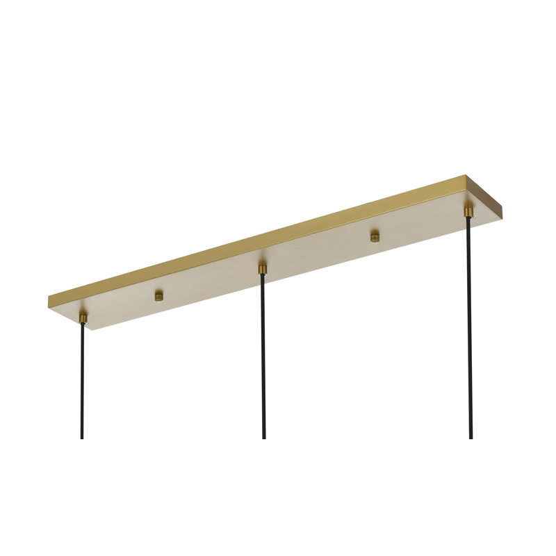 Snead 3-Light Globe Kitchen Island Pendant, Frosted White, Gold