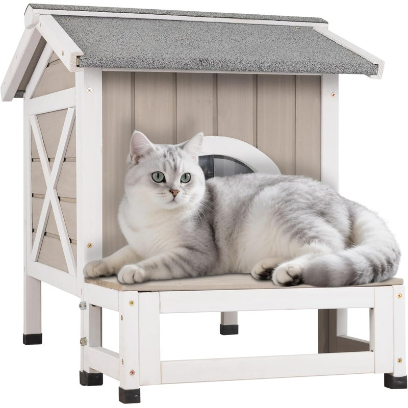 Abri d'extérieur pour chat avec plateforme