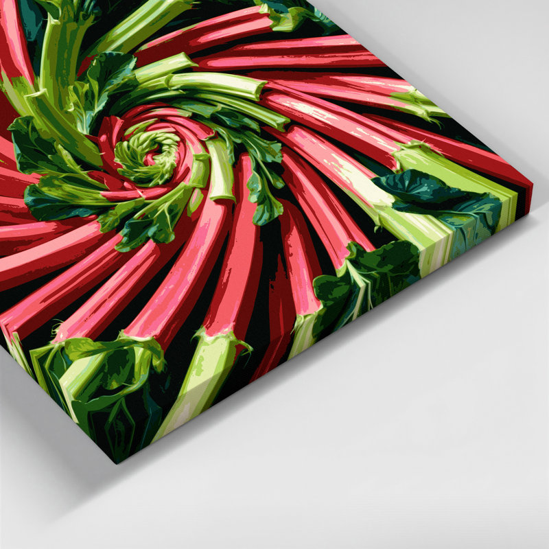 Légumes, art mural sur toile brun rhubarbe, H 20 po x l 30 po