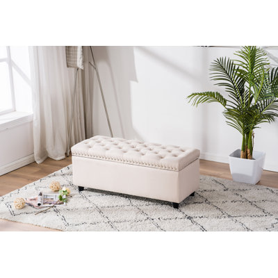 Janas 41.3" Wide Rectangle Ottoman with Storage