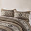 5 Piece Stripe Herringbone Comforter Set With Throw Pillows