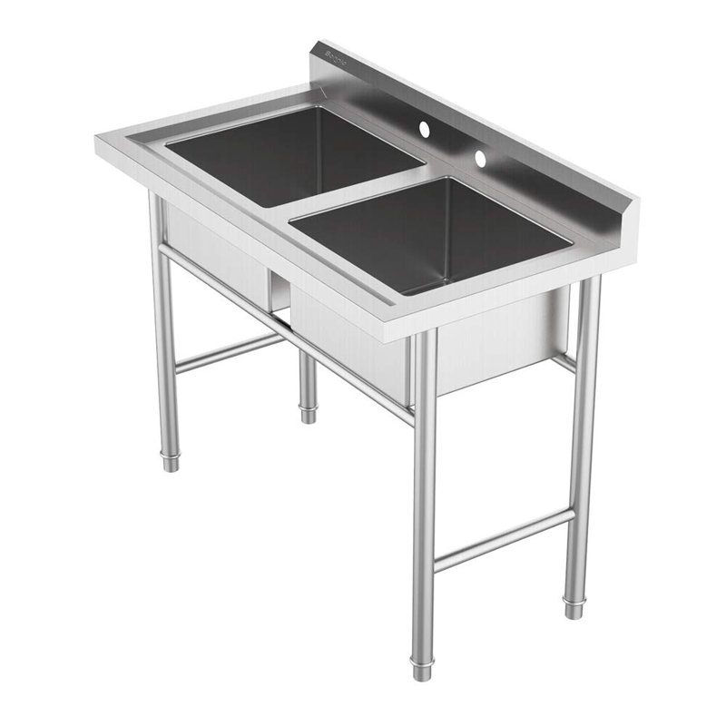 35 " L x 21.3 " W Silver Freestanding Laundry Sink