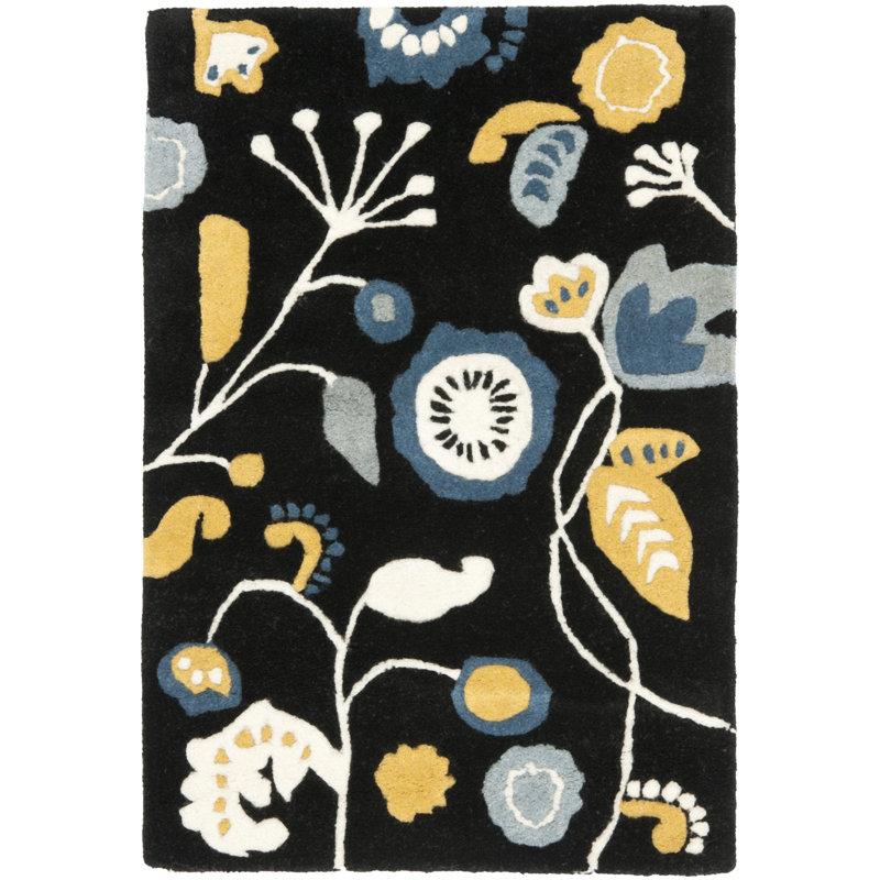 Soho Hand Tufted Wool And Viscose Floral Rug, Rectangle 2' x 3'
