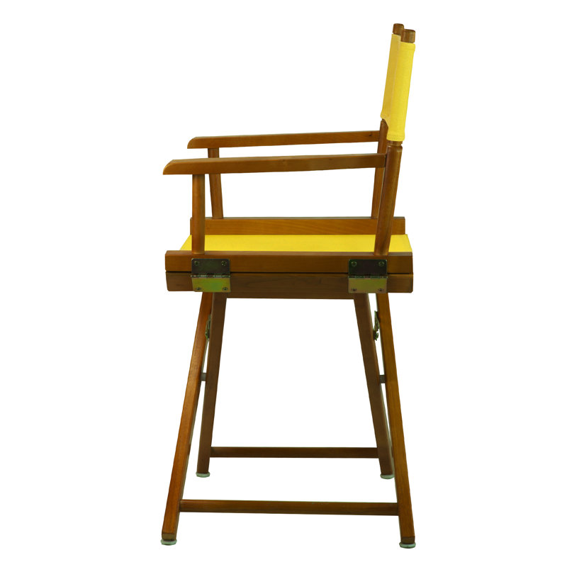 18" Folding Director Chair, Honey Oak, Gold