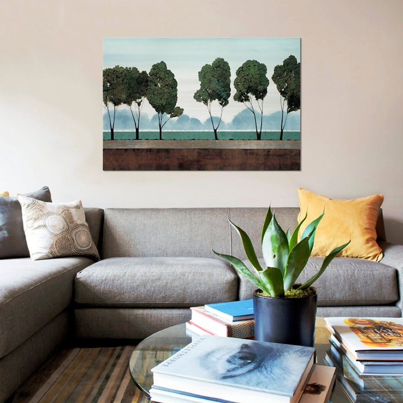 «Six Trees» par Robet Charon - impression sur toile tendue, H 12 po x l 18 po x P 1,5 po, Toile tendue, Pas de tapis