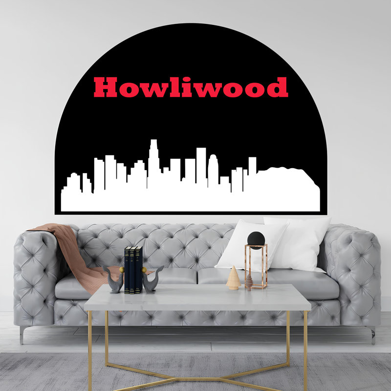 Autocollant décoratif «Howliwood City Skyline Arch», Noir mat, H 30 po x l 42 po