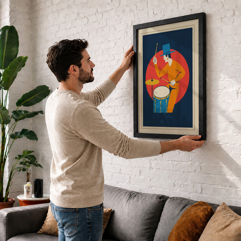 Figure In Repose Modern - Print, A1 - 84.1 x 59.4 cm, White