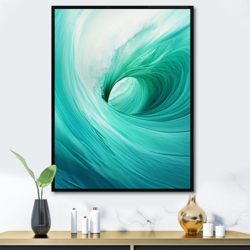 «Turquoise Wondrous Wave Spiral - Abstract Spirals, reproduction d'art sur toile_106240, H 32 po x l 16 po x P 1 po