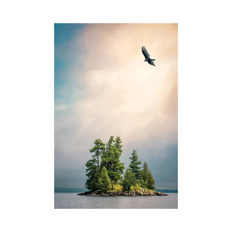 Small Island & A Bird by Nik Rave - Wrapped Canvas Gallery-Wrapped Canvas Giclée, 20.32 cm H x 30.48 cm W