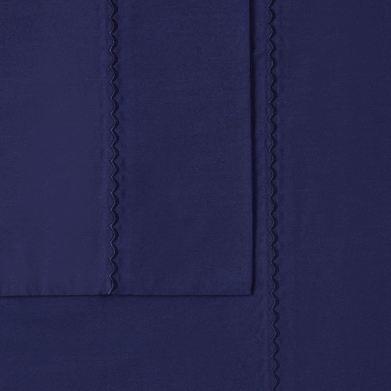 Ensemble de draps Ocean Percale, Ensemble de draps pour très grand lit divisé ave, Bleu marine