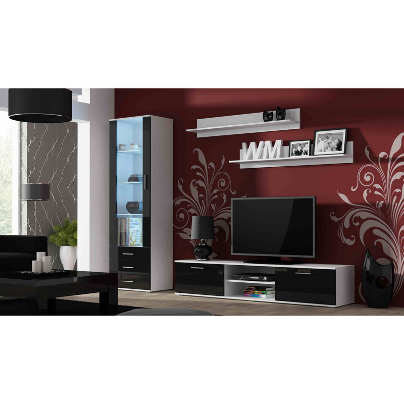Robbins Unfinished Entertainment Centre for TVs up to 88", White/Black