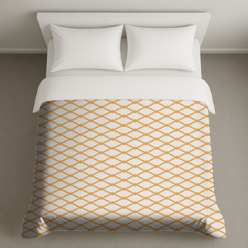 Housses de couette à motif de losanges orange, Twin