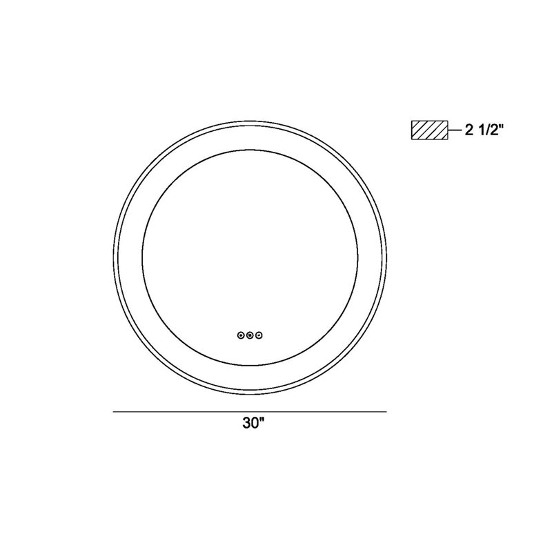 Miroir rond 30 po Anya, Noir