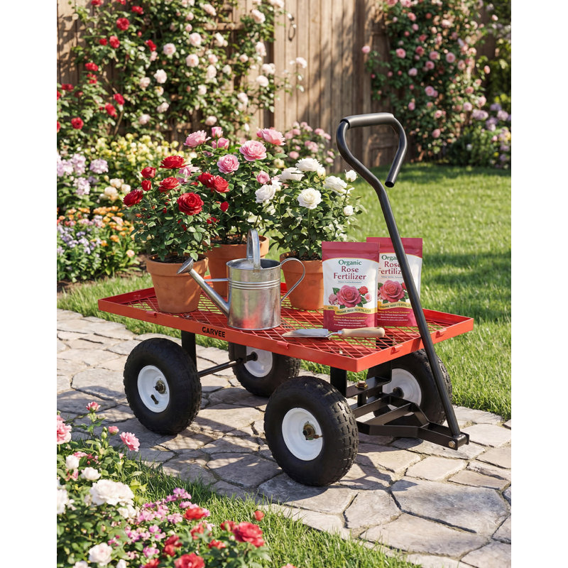 19cm H x 46cm W Cart, red