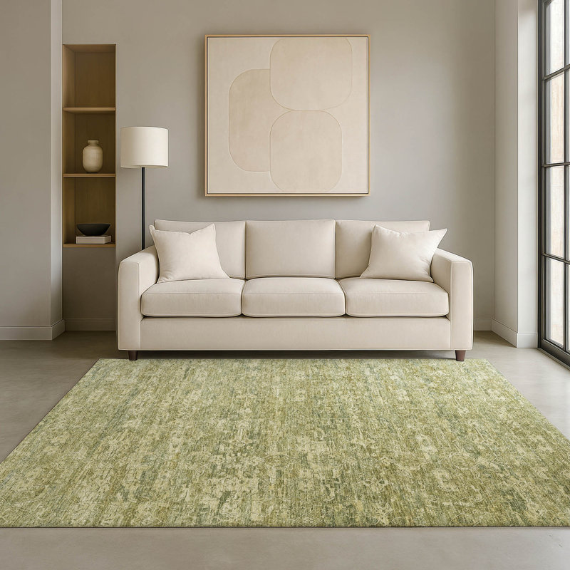 Premium Machine Washable Mayfield AMF2324 Ikat Rug, 9' x 12', Sage