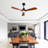 New Model 52 Inch Wood Ceiling Fans With Lights And Remote Control, Reversible DC Motor, Black Ceiling Fan For Living Room, Bedroom-1863769334