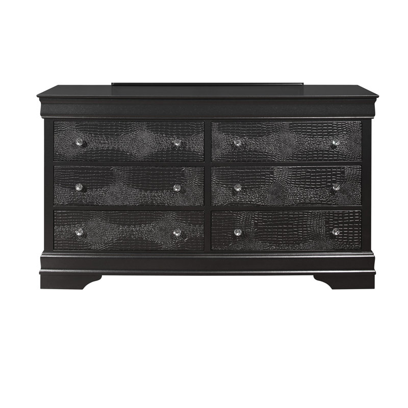 DRESSER EN CRUCODILE, Gris métallisé