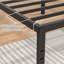  Base de lit plateforme en métal noir 16 po Turberville avec support en lattes d'acier, aucun sommier requis, taille simple-195650542-157803622