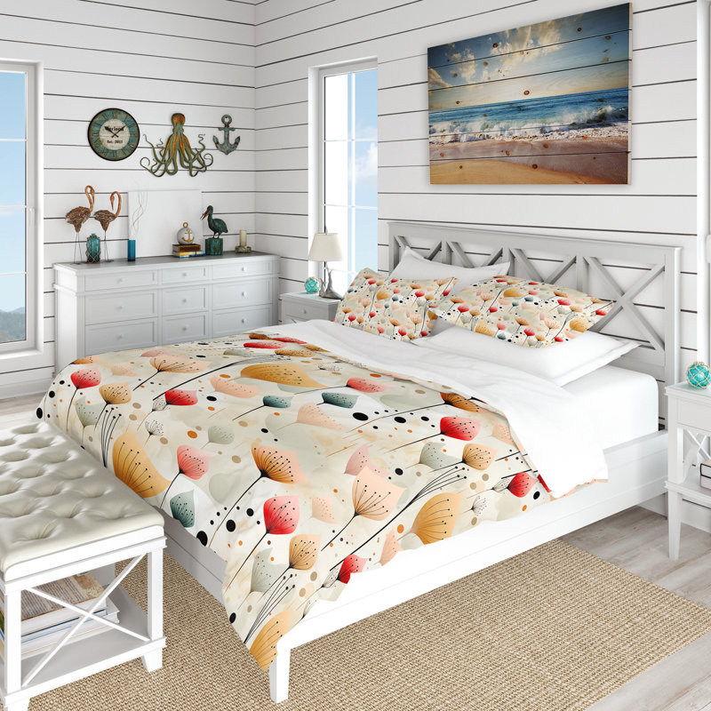 Ensemble de housse de couette botanique Subdued Expression II - microfibre de polyester