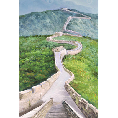 Great Wall of Mutianyu - Mountains Grey Framed Canvas Art