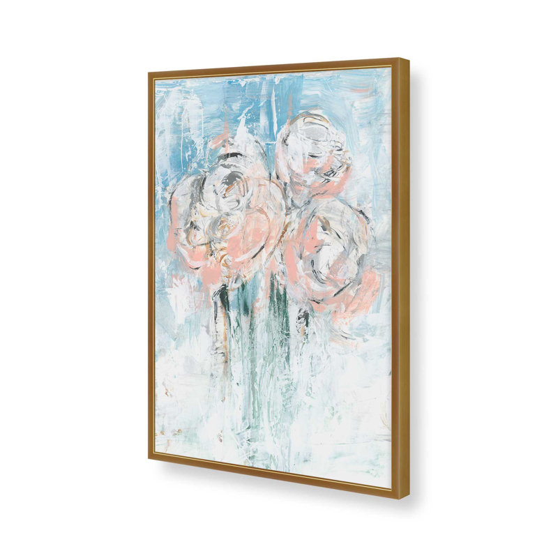 «Abstract Blush Bouquet II» par Ethan Harper, reproduction d'art sur toile, Impression sur cadre ouvert sans papier mat, Doré