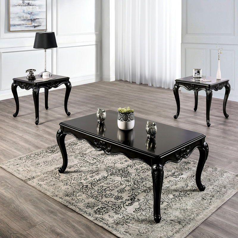 Table basse de style traditionnel, Noir / Espresso